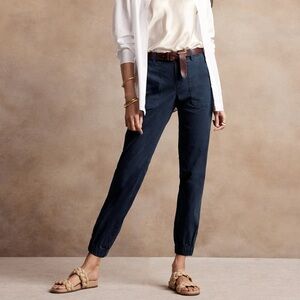 NWOT Banana Republic High-Rise Sim Leg Utility Chino Pant in Navy Blue Sz 14